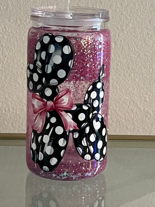 Balloon Dog Glitter Cup Premade Snow Globe