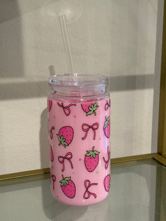 Strawberry Milkshake Snow Globe